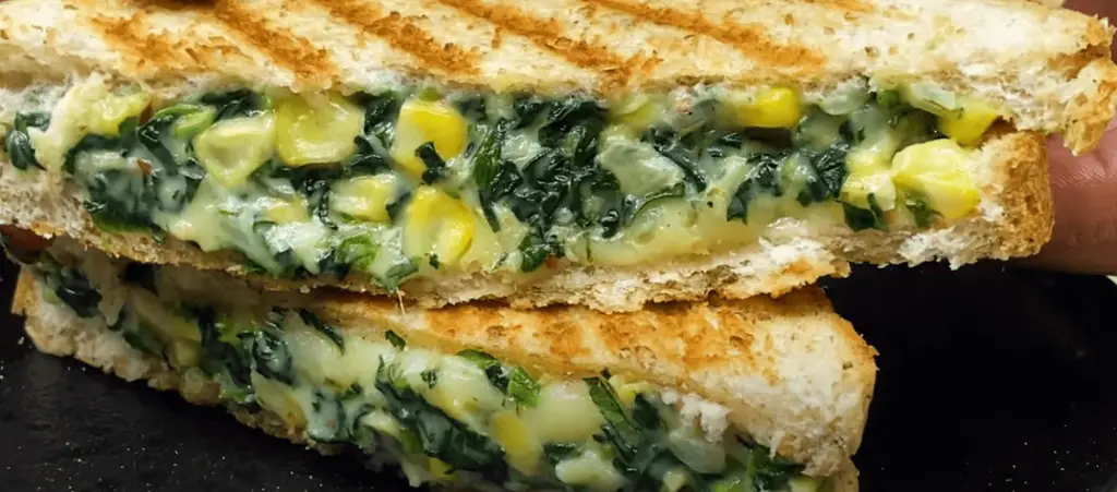 Palak Cheese Corn Sandwich