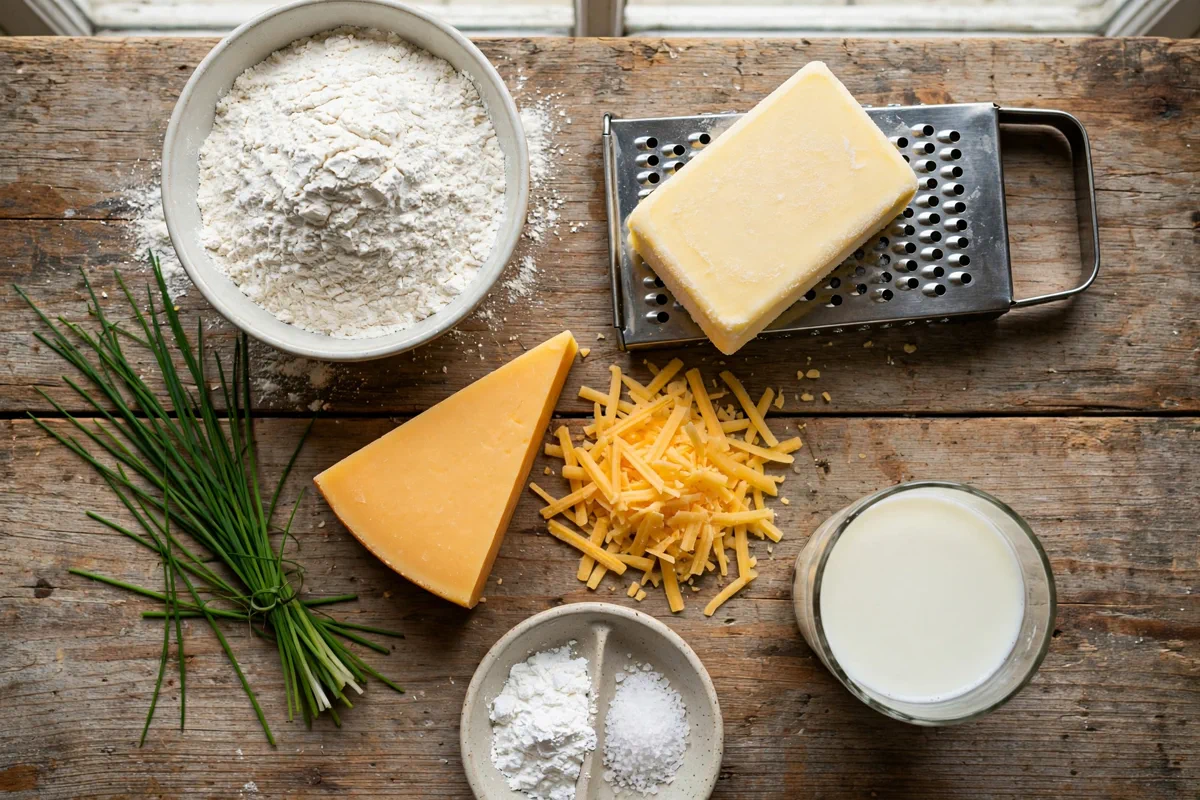 Cheddar Chive Drop Biscuits (No Rolling, 25 Minutes) - prep