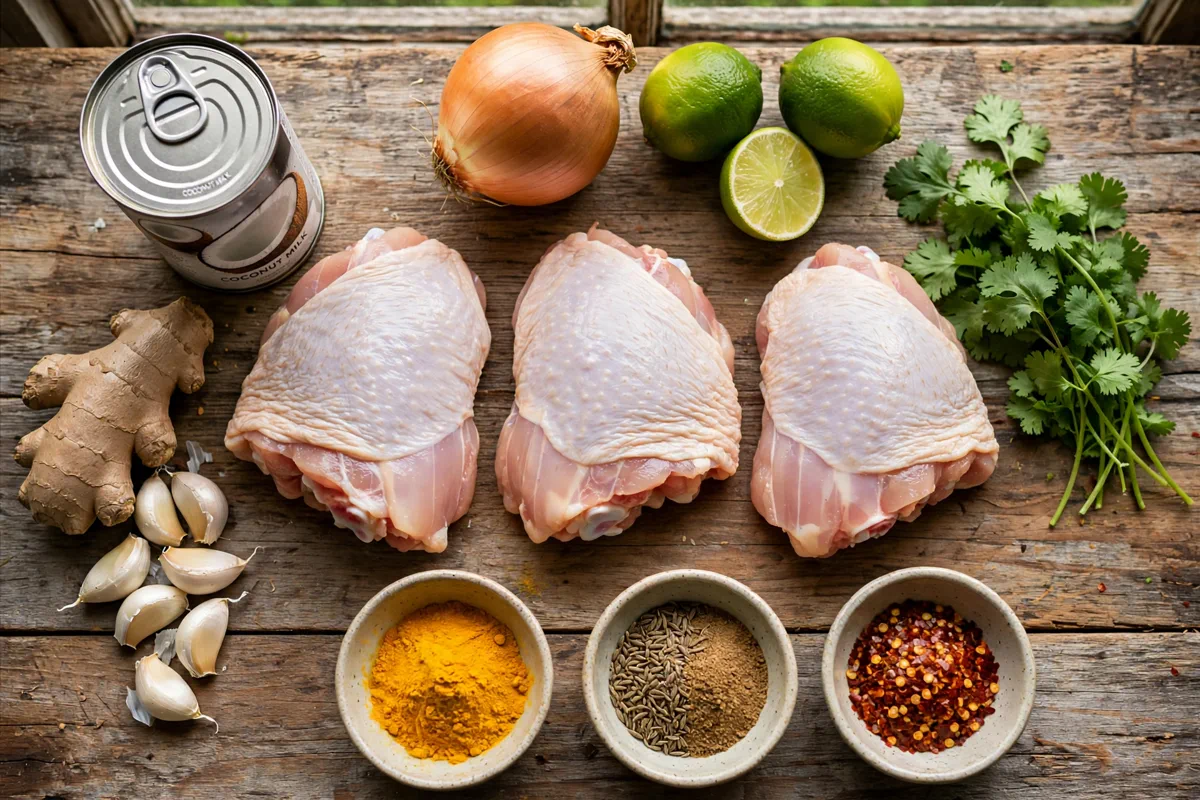 Coconut Turmeric Braised Chicken Thighs - prep