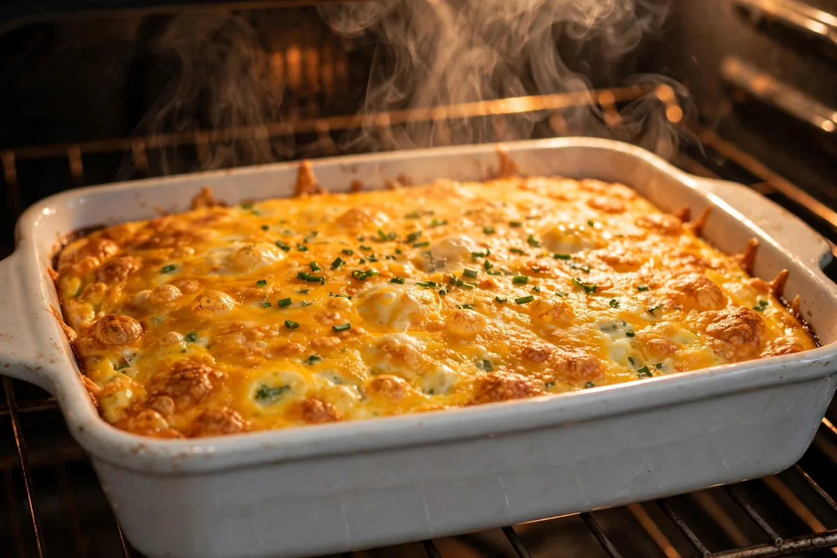 High-Protein Cottage Cheese Egg Bake with Spinach - cooking