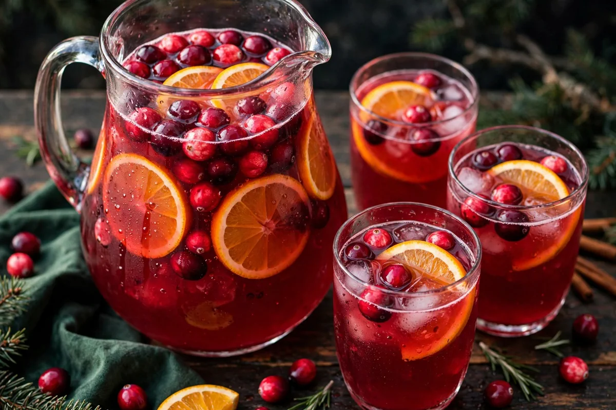 Cranberry Orange Holiday Punch (Easy Mocktail Pitcher)