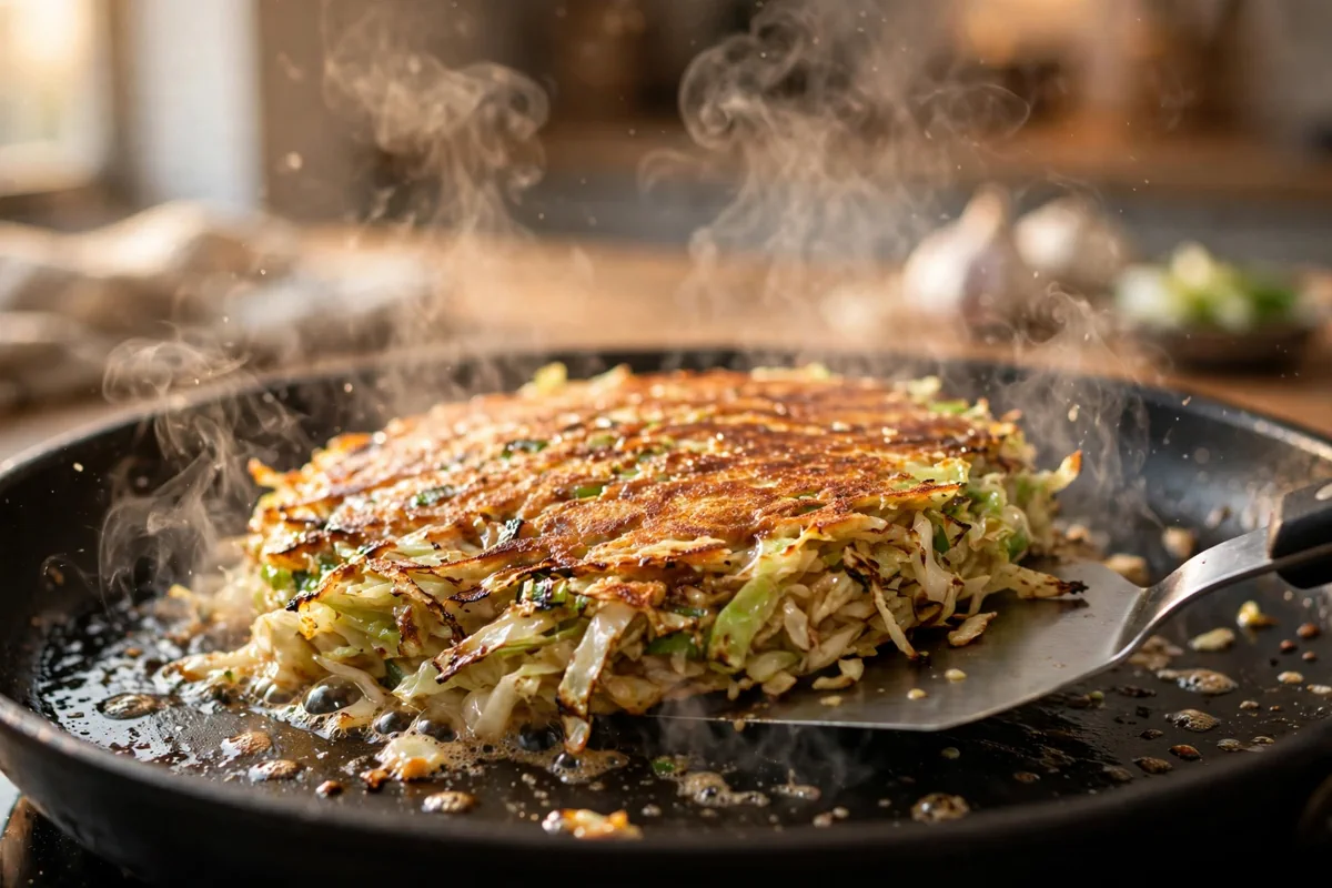 Easy Okonomiyaki (Japanese Savory Cabbage Pancakes) - cooking