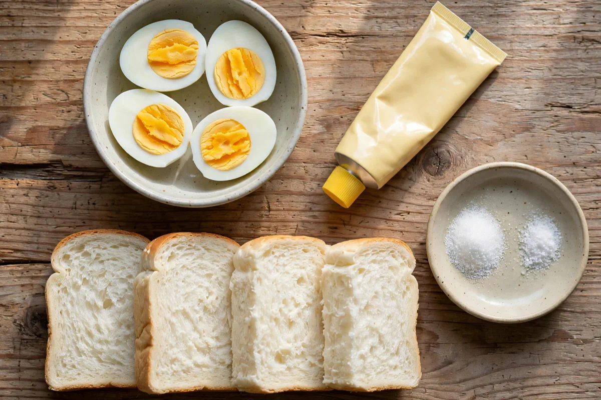 Japanese Egg Salad Sando (Tamago Sando) - prep