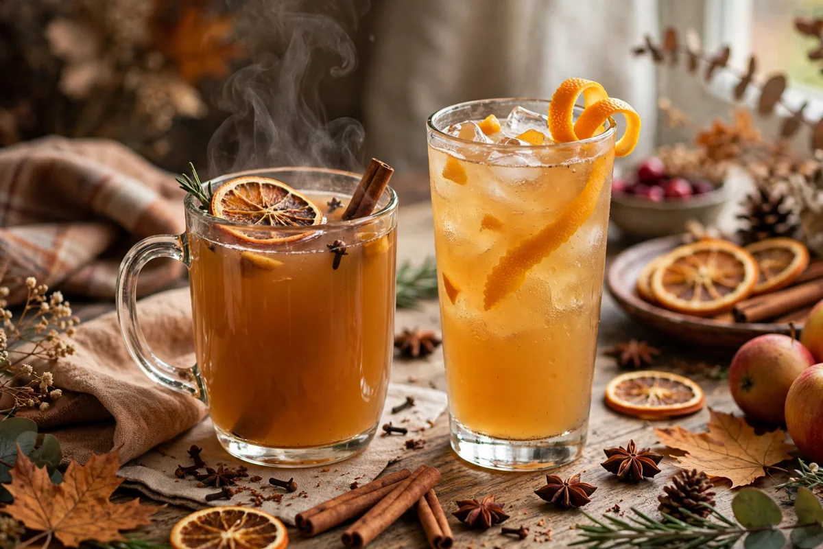 Spiced Apple Cider Mocktail (Warm or Iced) - plated