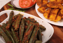 Crispy Masala Aloo Bhindi Recipe(2 Spoon Oil Masala Aloo Bhindi) Crispy Masala Aloo Bhindi Recipe